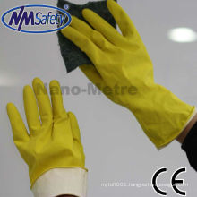 NMSAFETY household latex glove with sponge liner long cuff cleaning latex glove